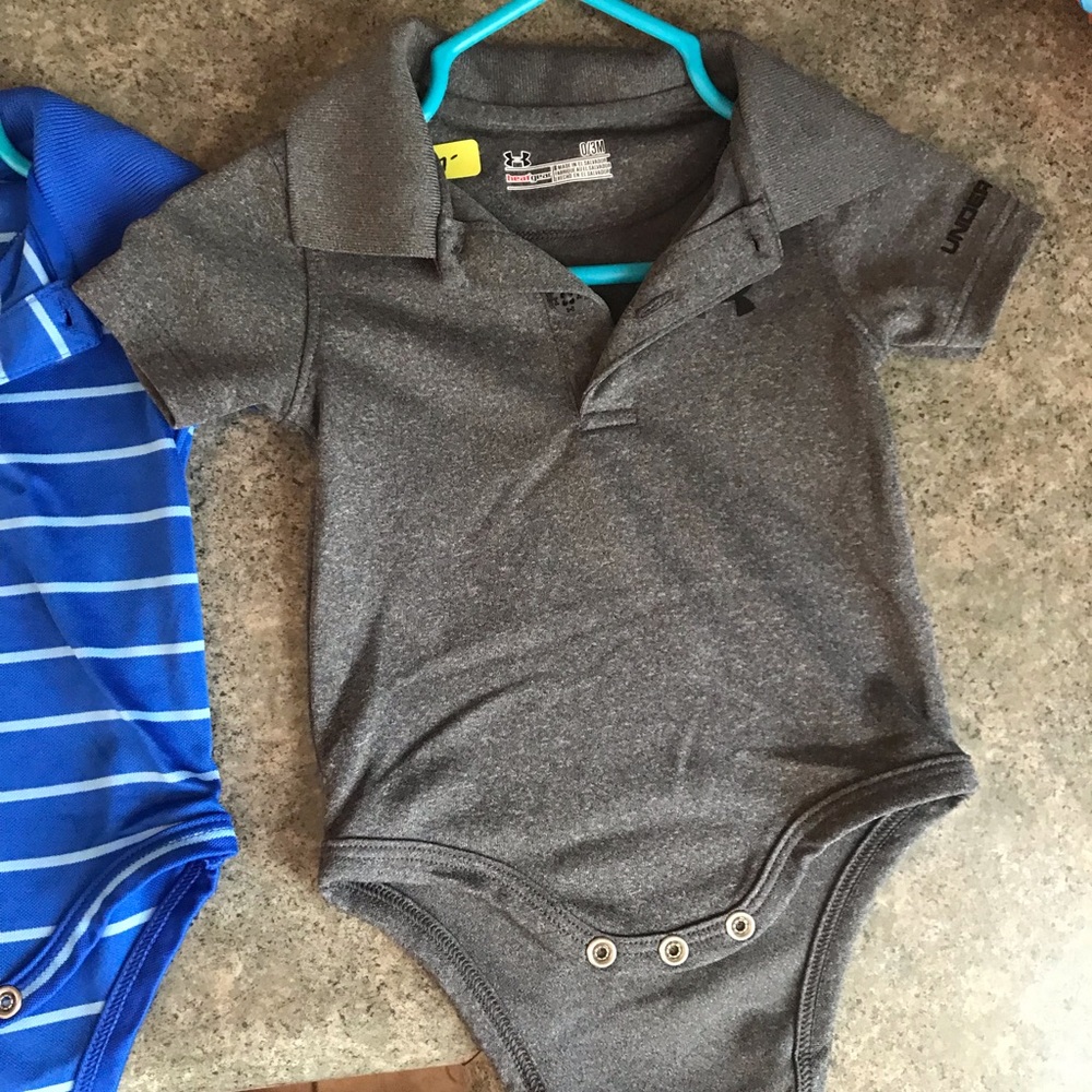 Infant boys Under Armour onesies